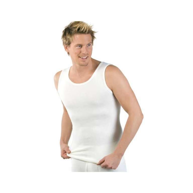 Medima Underwear Tank Top Sleeveless (Angora and Cotton) White Men (Size S-L)